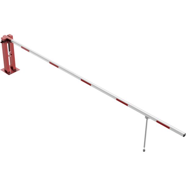 Manual barrier | with pneumatic spring | and hinged pole support | clear width: 5000 mm | with triangular lock